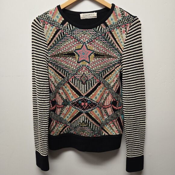 AldoMartins Anthropologie Teodora Abstract Pullover Sweater sz XS Artsy Tribal - Picture 3 of 11